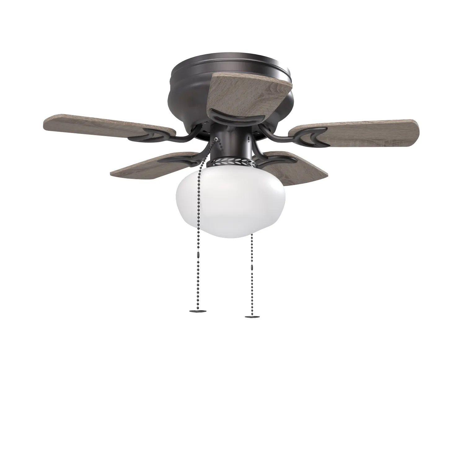 28 Inch Hero Espresso Pull Chain Ceiling Fan PBR 3D Model_01